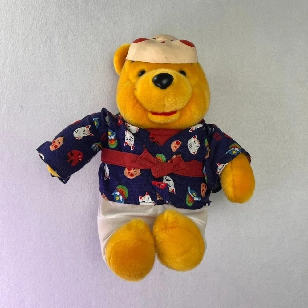VTG Winnie The Pooh Plush Kimono Yukata Mask Tokyo Disney Japan